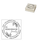 Met de hand getekend Botanisch Wreatretouradres Rubberstempel (Gestempeld)