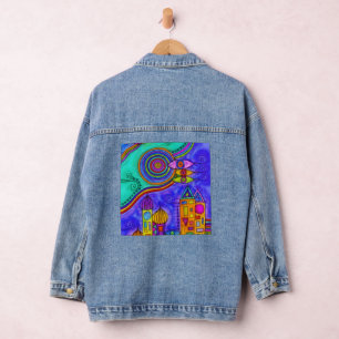 Met de hand getekend door EDDArt - Kom samen 2 Denim Jacket