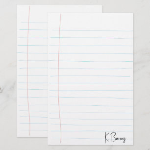 Met de hand getekend gelinieerd papier