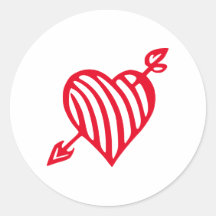 Met de hand getekend gestreept hart met pijlontwer