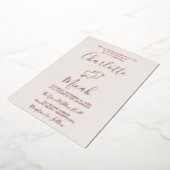 Met de hand getekend hart | Roze goud folie tekst  Uitnodiging (Gedraaid)