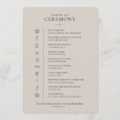 Met de Hand Getekend Minimalistisch Ceremonieprogr Programma (Achterkant)