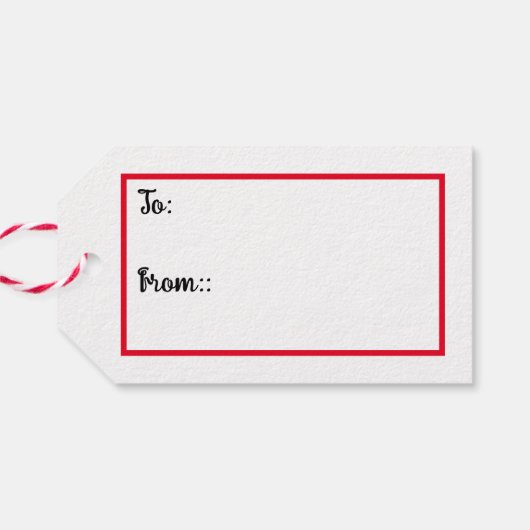 Met de hand getekend nostalgisch kerstbeeldscherm cadeaulabel (Achterkant Horizontaal)