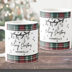 Met de Hand Getekend Prettig Kerstfeest Koffiemok