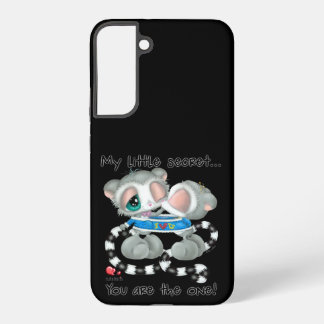 Met de hand getekend romantisch lemurenpaar verlie samsung galaxy hoesje