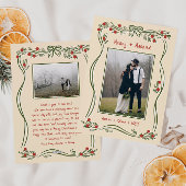 met de hand getekend vrolijk en getrouwd met twee feestdagenkaart