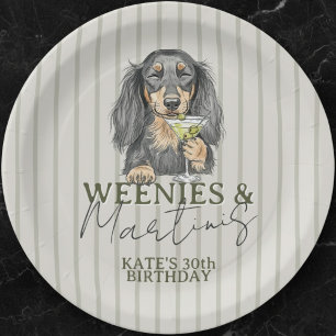 Met de hand getekend Wenies en Martinis Tachshund Papieren Bordje