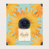  met de hand getekend Yellow Sunflower Pattern Visitekaartjes (Buitenkant ongevouwen)