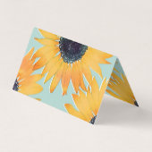  met de hand getekend Yellow Sunflower Pattern Visitekaartjes (Achterkant)