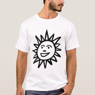 Met de hand getekend zonmotief t-shirt