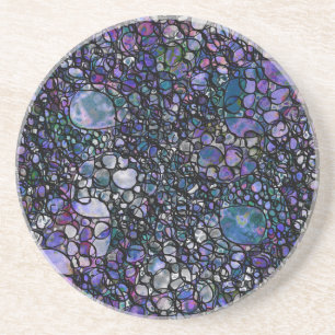Met de Hand Getekende Abstracte Cirkels, Blauw, Pa Zandsteen Onderzetter