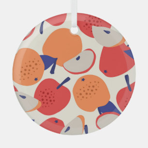 Met de hand getekende appels: trendy naadloos. glas ornament