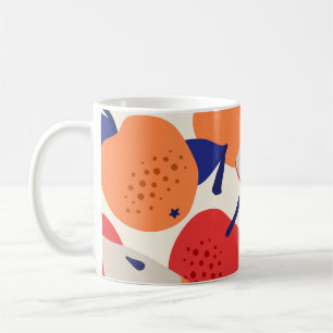 Met de hand getekende appels: trendy naadloos. koffiemok