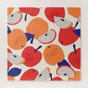 Met de hand getekende appels: trendy naadloos. legpuzzel