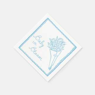 Met de Hand Getekende Baby in Bloom Boer Markt Bab Servet