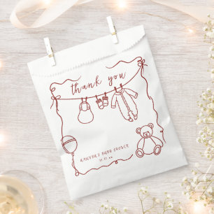 Met de hand getekende babykleren babyshower bedank bedankzakje