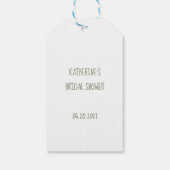 Met de Hand Getekende Bloem Botanische Krabbel Bru Cadeaulabel (Achterkant)