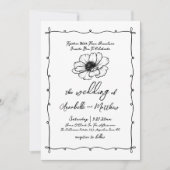 Met de Hand Getekende Bloemen Bruiloft Kaart (Voorkant)