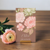 Met de hand getekende bloemen en bladeren Elegante Visitekaartje