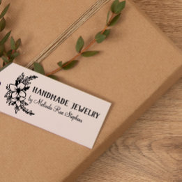 Met de hand getekende bloemen en groen, ambachteli rubberstempel