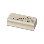 Met de hand getekende bloemen met liefde familiena 	rubberstempel (Stempel)