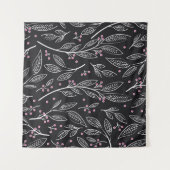 Met de Hand Getekende Bloemen: Naadloos Ontwerp Wandkleed (Voorkant (horizontaal))