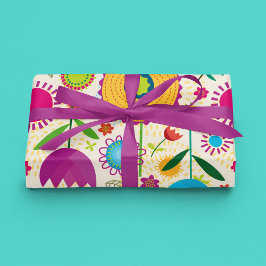 Met de hand getekende bloemen, papier voor vlotter inpakpapier vel