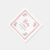 Met de Hand Getekende Bloemige Baby in Bloom Baby  Servet (Hoek)