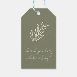 Met de Hand Getekende Bloemige Botanische Krabbel  Cadeaulabel