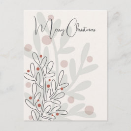 Met de hand getekende bloemige Kerstmis maretak Briefkaart