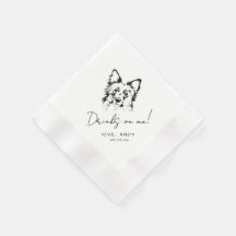 Met de hand getekende Border Collie Drinks on me C