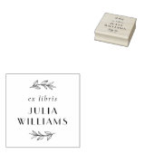 Met de hand getekende botanische bladeren Ex Libri Rubberstempel (Gestempeld)