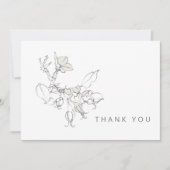 Met de hand getekende botanische simpele begrafeni bedankkaart (Voorkant)