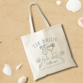Met de hand getekende bruid Kust Bachelorette Tote Bag