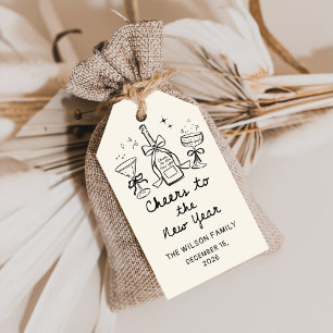 Met de hand getekende cadeautags voor een oud-en-n cadeaulabel