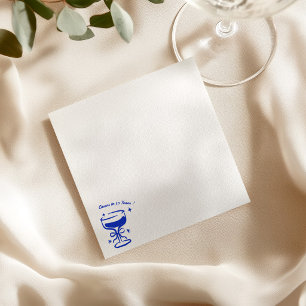 Met de Hand Getekende Cheers Doodle Cocktail Verja Servet