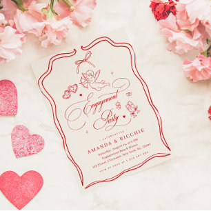 Met de Hand Getekende Cherubijn Vintage Cupido Tro Kaart