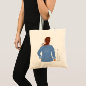 Met de Hand Getekende Denim Jas Rode Haren Bruid Tote Bag (Voorkant (product))