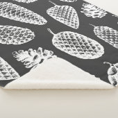 Met de hand getekende dennenkegels naadloos patroo sherpa deken (3/4)