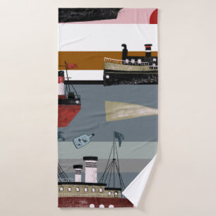 Met de hand getekende digitale schilderij schattig badhanddoek
