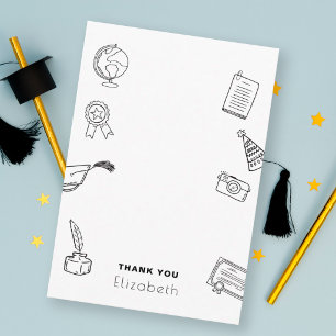 Met de Hand Getekende Doodles Afstudeerfeest Bedan Informatiekaartje