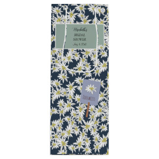 Met de Hand Getekende Edelweiss Elegante Alpen Wij Wijn Cadeautas