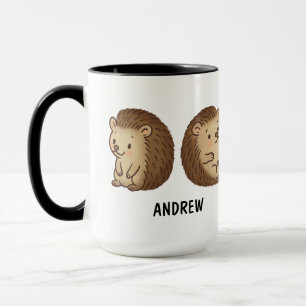 Met de hand getekende egel Aangepast knuffel Mok