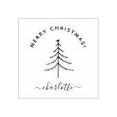 Met de hand getekende Elegant Merry Kerstfeestdag Rubberstempel (Afrduk)