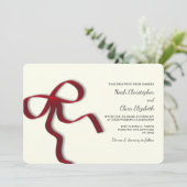 Met de hand getekende Elegante Rode Strik - Modern Kaart (Staand voorkant)