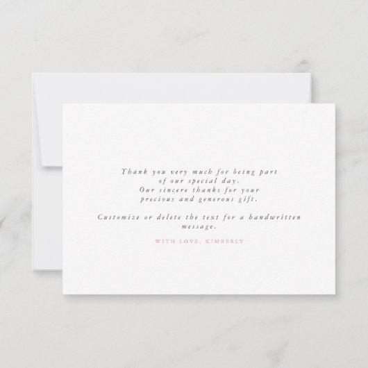 Met de hand getekende elegante wilde bloemen dank bedankkaart (Achterkant)