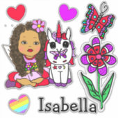 Met de hand getekende etnische afkomst, eenduidige sticker (Voorkant)