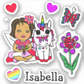 Met de hand getekende etnische afkomst, eenduidige sticker (Voorkant)