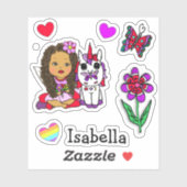 Met de hand getekende etnische afkomst, eenduidige sticker (Vel)