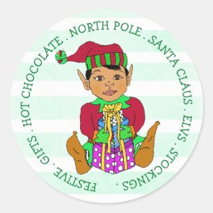 Met de hand getekende feestelijke feestelijke kers ronde sticker
